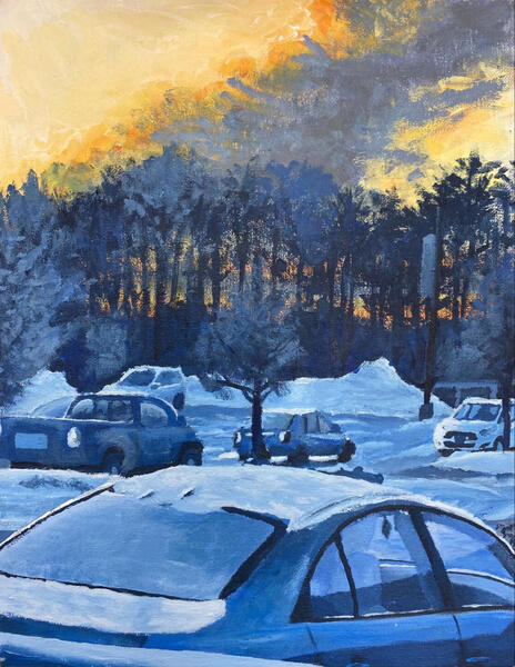 Snowy Parking Lot